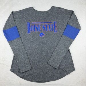 Boise State Broncos Women's Small Gray Long Sleeve Colorblock T-Shirt NCAA